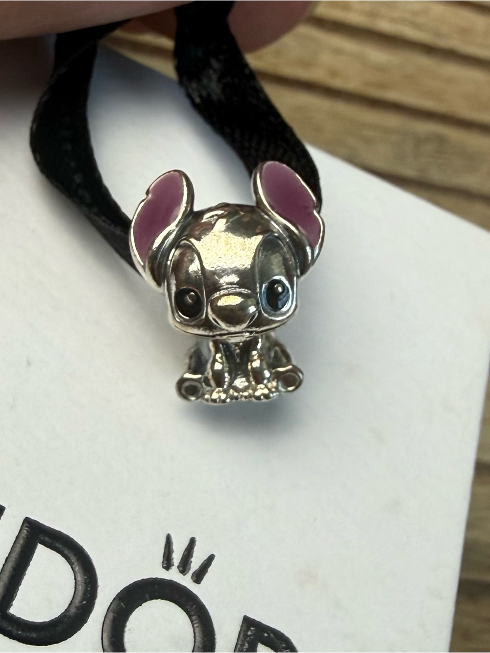 Pandora Disney Stitch Charm Sterling Silver Pink Enamel Box